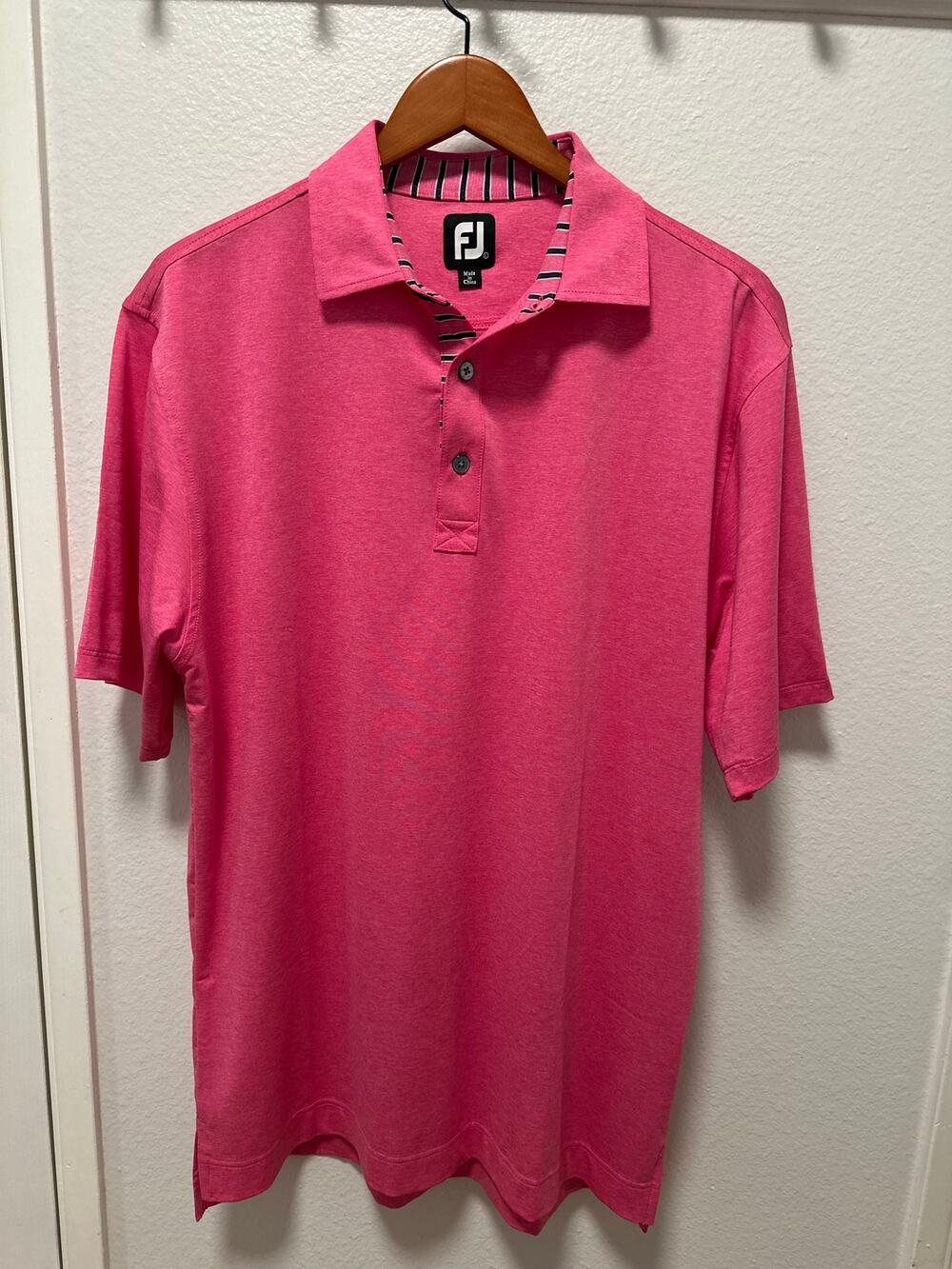 FootJoy FJ Men’s Pink Golf Polo, Size L